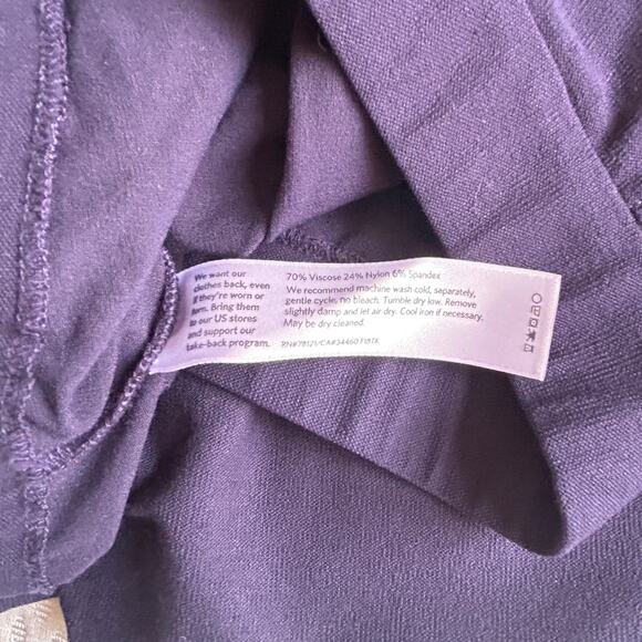 Eileen Fisher Stretch Crepe Pants XS Navy Blue Capsule Minimalist Straight Leg - Picture 3 of 5